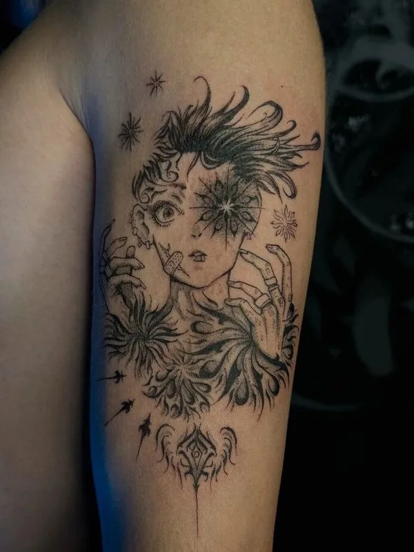 black and grey illustrative Tatuaggio su upper arm #93154 | Tatuatore SVEPPNIR