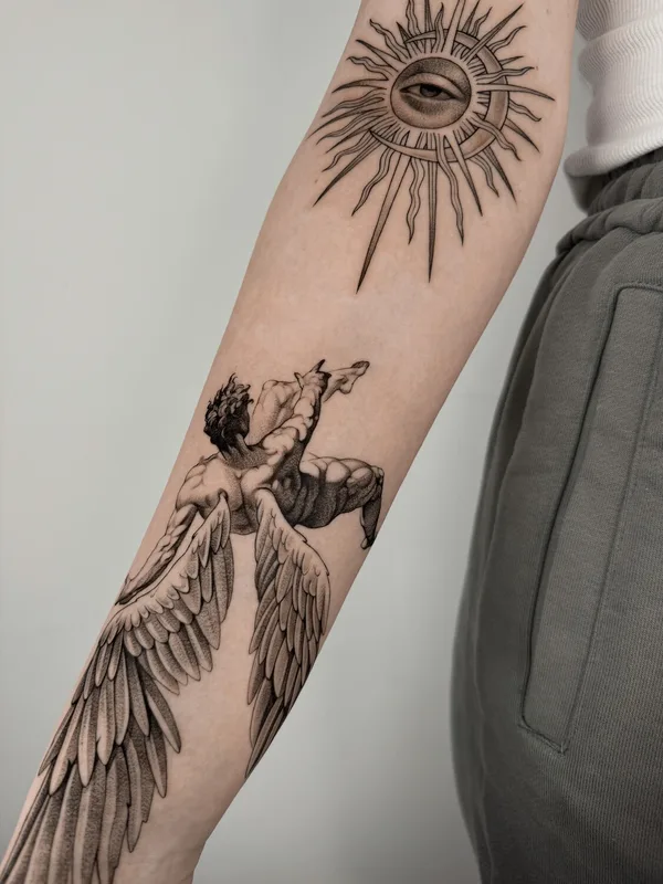 black and grey blackwork татуировка на forearm #93234 | Тату мастер Eesome_tattoo