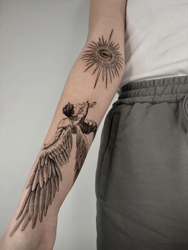 black and grey black and grey татуировка на forearm #93237 | Тату мастер Eesome_tattoo