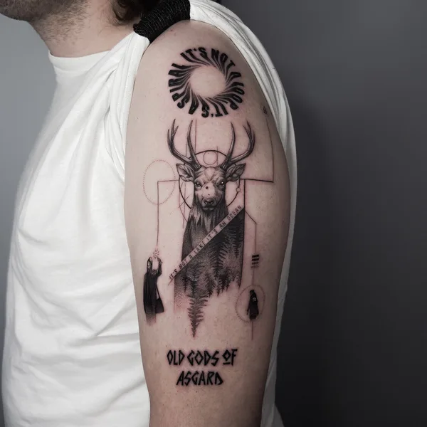 Graphic tattoo by Антон Хасанов in Казань