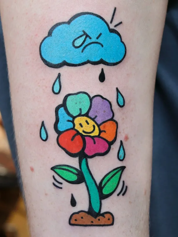 color cartoon Tatuaggio su forearm #93298 | Tatuatore Keem