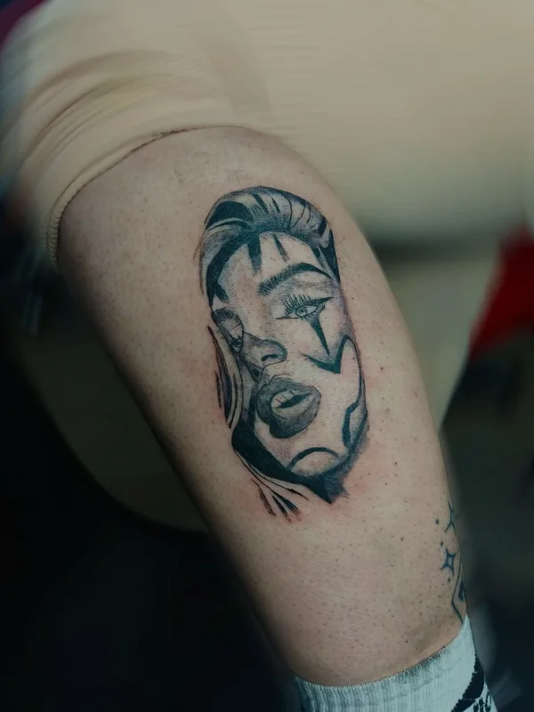 black and grey black and grey Tatuagem em calf #93503 | Tatuador Кирилл Стремоухов