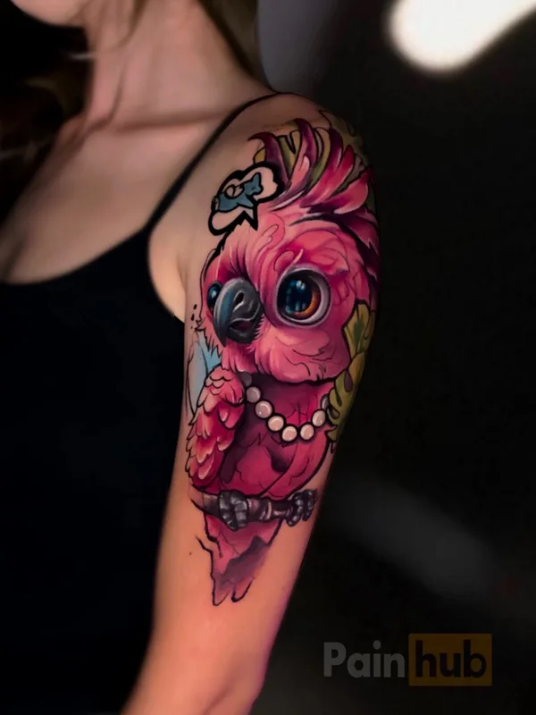female color watercolor tattoo on shoulder #93510 | Tattoo Artist Юлия Колесникова