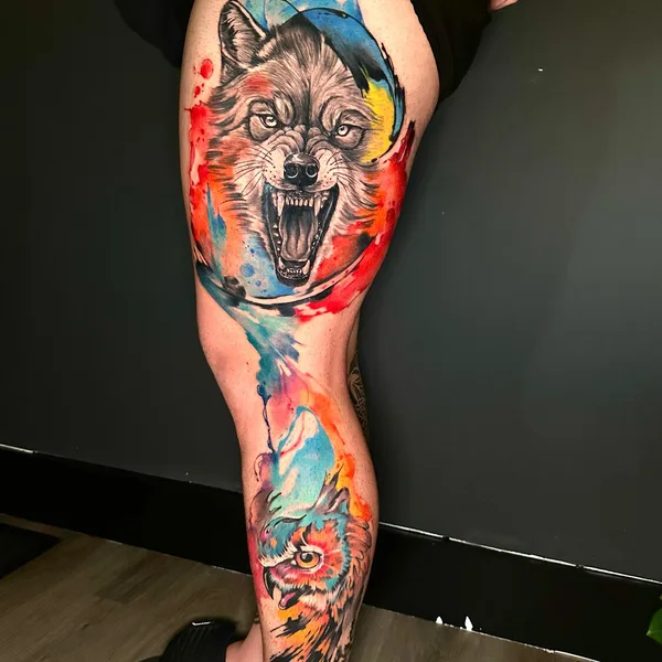 Watercolor tattoo by Neto Tattoo Florida in Boca Raton