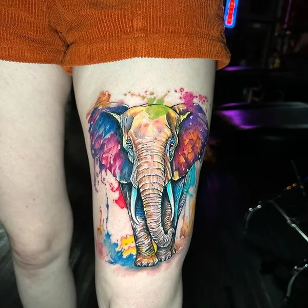 Watercolor tattoo by Neto Tattoo Florida in Boca Raton