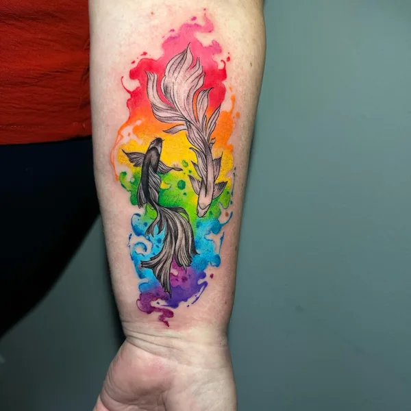 Watercolor tattoo by Neto Tattoo Florida in Boca Raton