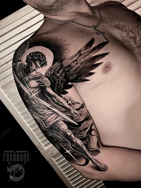 male black chicano Tatuagem em shoulder #93976 | Tatuador Антон Краснов