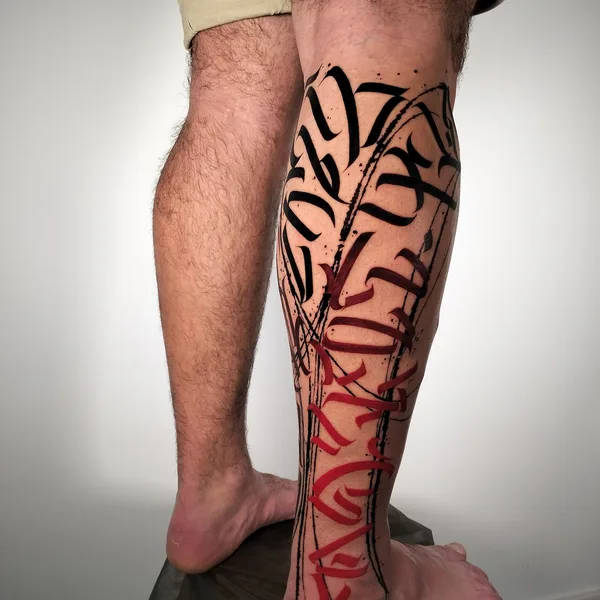 Calligraphy tattoo by Nikita Presnyakov in Tbilisi
