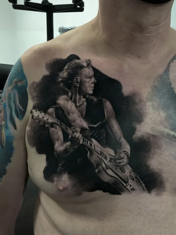 male black and grey realism Tatuagem em chest #94501 | Tatuador Sergey GAS