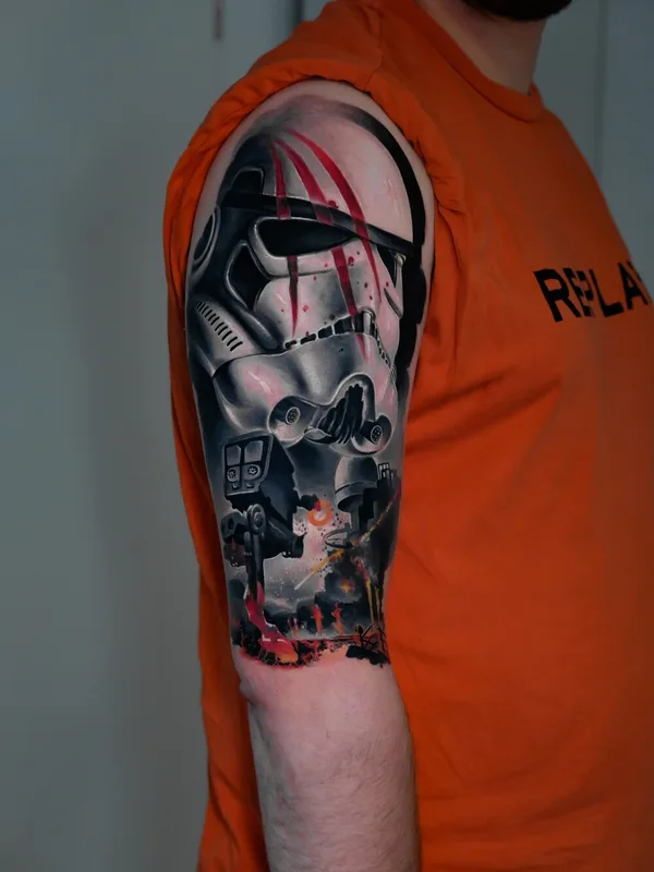 male color realism Tatuagem em full sleeve #94506 | Tatuador Sergey GAS