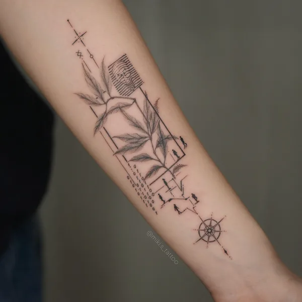 Fine Line tattoo by Miki Sheir in Vancouver