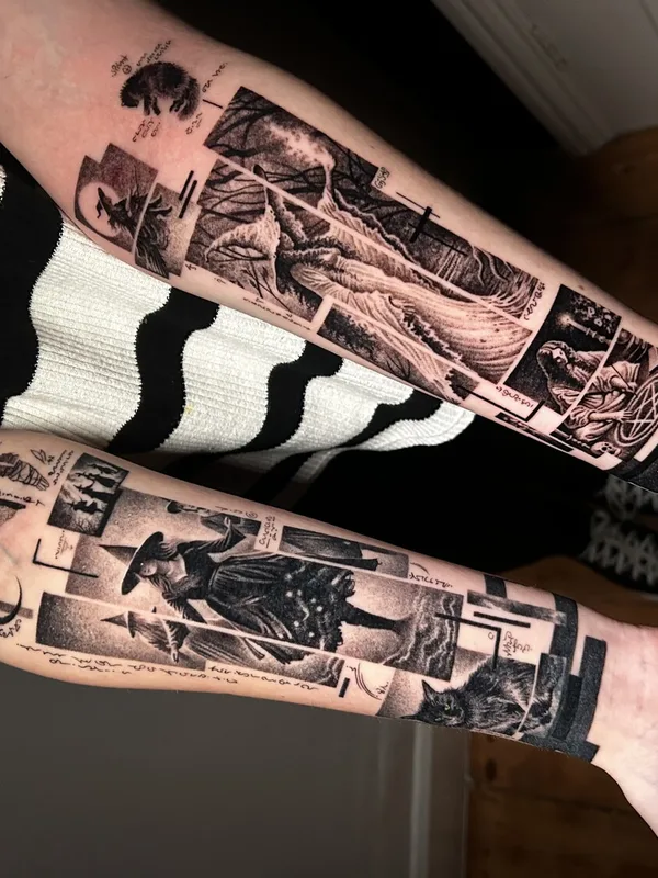 black and grey blackwork татуировка на forearm #94604 | Тату мастер Oliver L Boots
