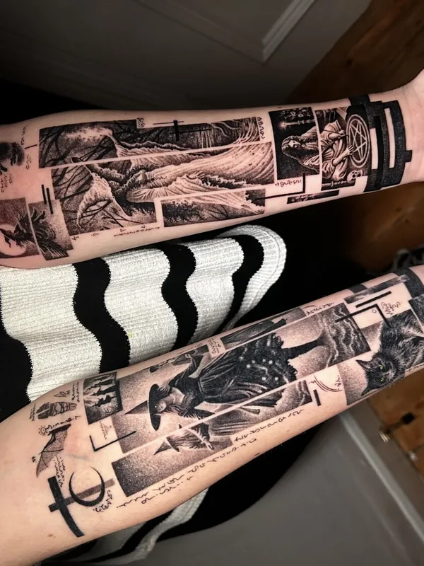 black and grey blackwork татуировка на forearm #94606 | Тату мастер Oliver L Boots