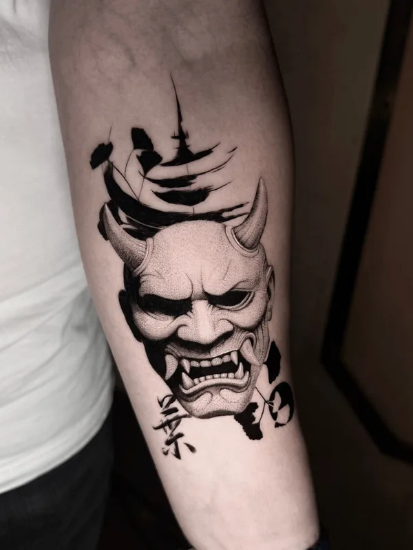 black and grey japanese татуировка на forearm #94708 | Тату мастер Anisa Bumazhenko