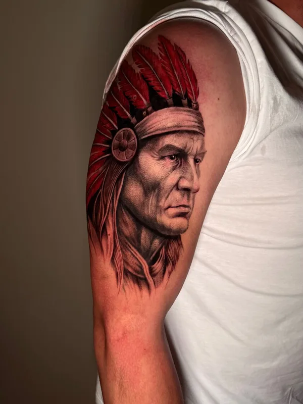 male color realism татуировка на upper arm #94717 | Тату мастер Anisa Bumazhenko