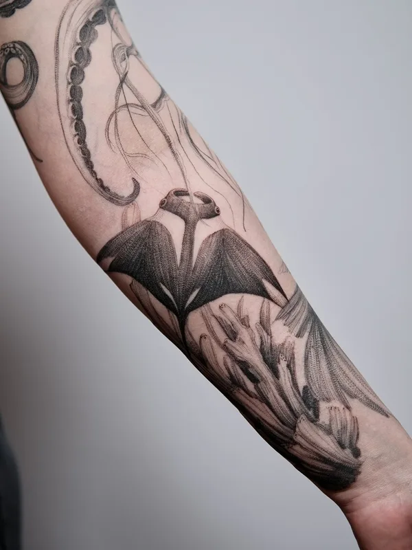 Botanical tattoo by Миша Сибуми in Moscow