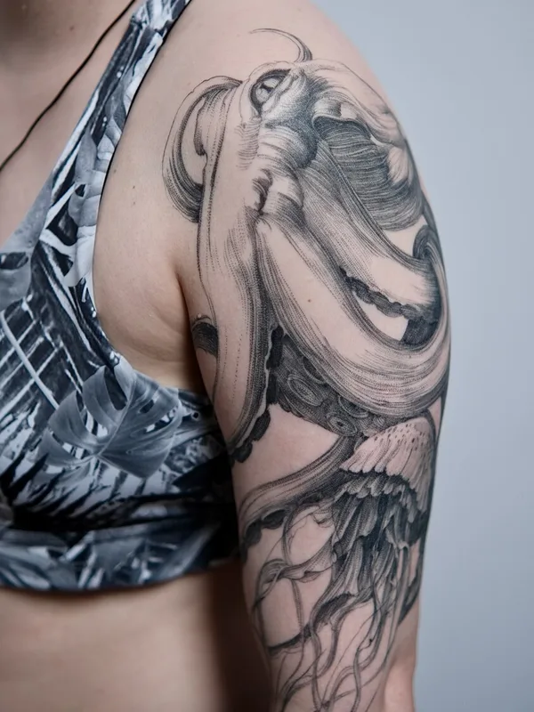 Botanical tattoo by Миша Сибуми in Moscow