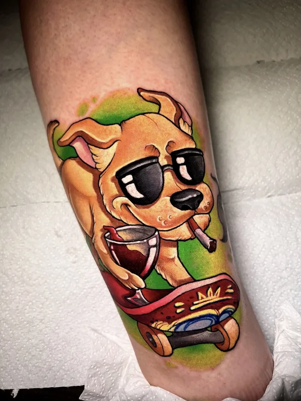 color cartoon tatuaje en forearm #94996 | Tatuador Александра Мурзина