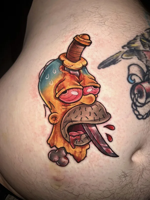 color cartoon tatuaje en stomach #94997 | Tatuador Александра Мурзина