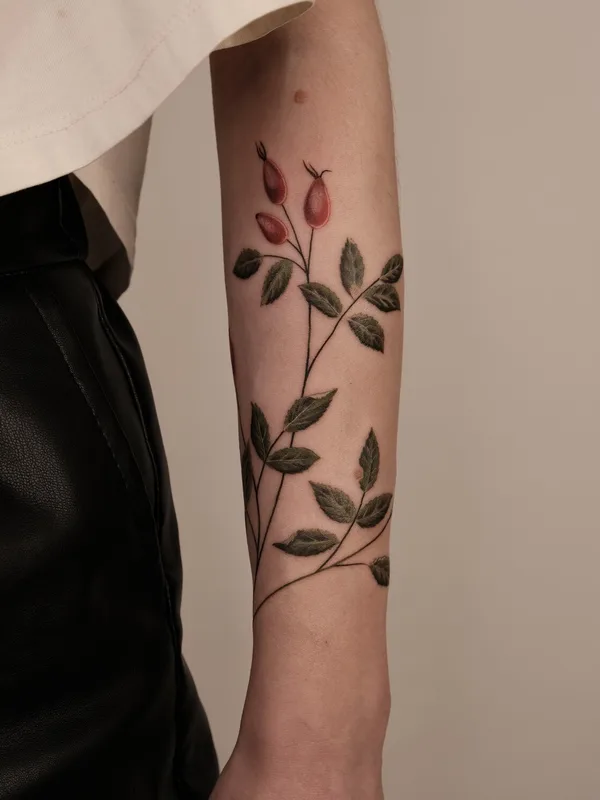 color botanic tatouage sur forearm #95112 | Artiste tatoueur Salvia.ink