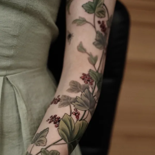 Botanical tattoo by Salvia.ink in Красноярск