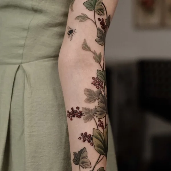 Botanical tattoo by Salvia.ink in Красноярск