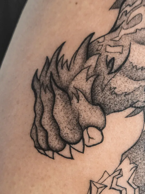 black and grey blackwork татуировка на shoulder #100655 | Тату мастер Алина Авангард