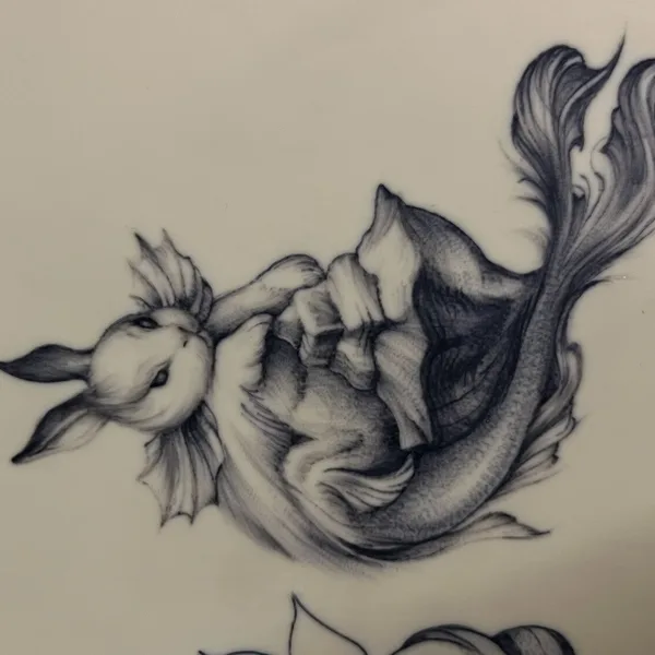 Illustrative tattoo by Полина Рубина in Севастополь