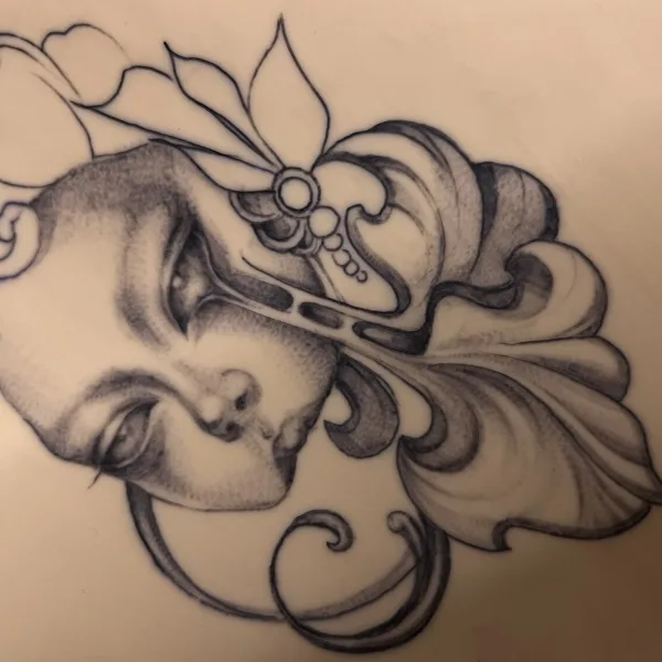 Illustrative tattoo by Полина Рубина in Севастополь