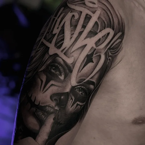 Graphic tattoo by Olesya Wargo in Сочи