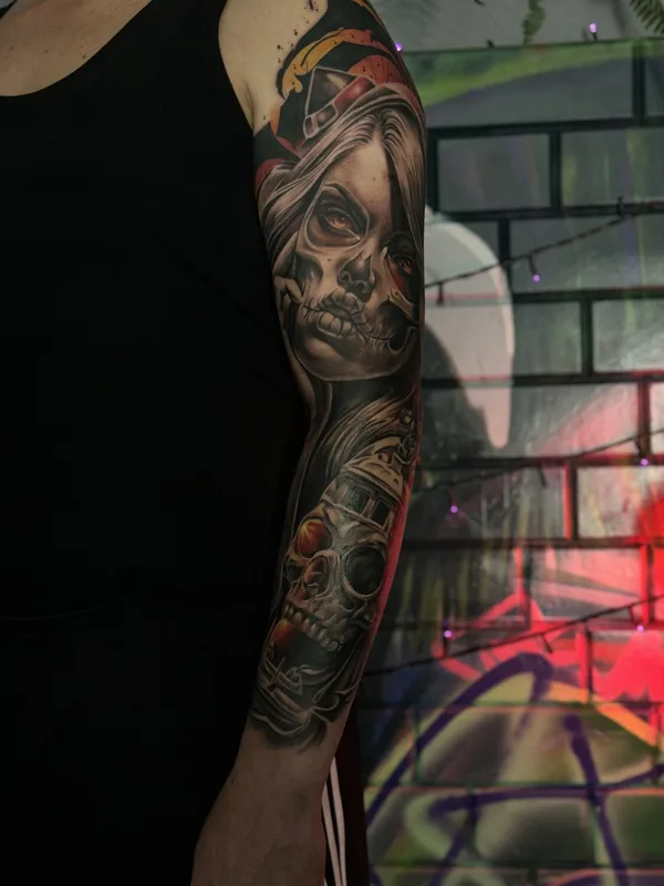 color realism tatuaje en full sleeve #95325 | Tatuador Olesya Wargo