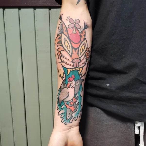 Traditional tattoo by ilja Samöwar in Tallinn