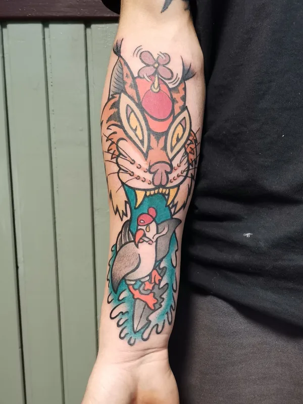 color neo-traditional tattoo auf forearm #95552 | Tätowierer ilja Samöwar