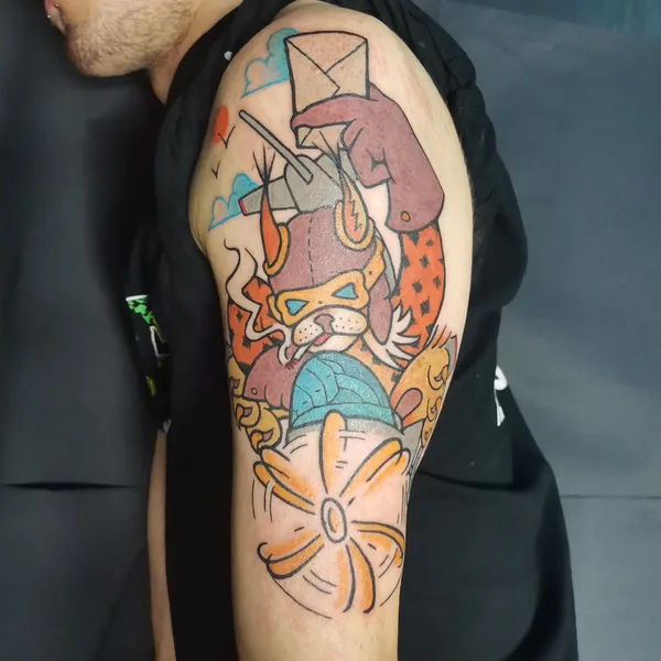 Traditional tattoo by ilja Samöwar in Tallinn