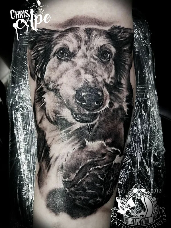 male blackandgrey portrait татуировка на arm #95588 | Тату мастер Chris Ape 