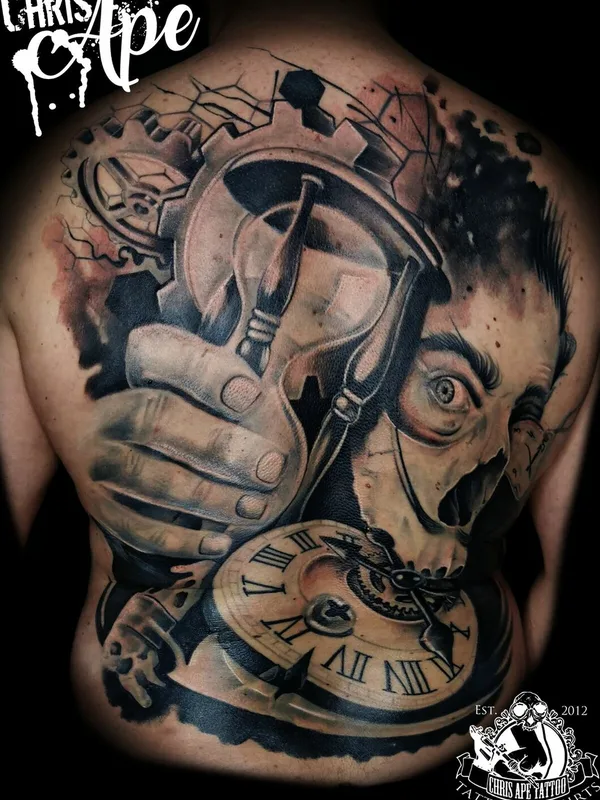 male blackandgrey abstract татуировка на back #95593 | Тату мастер Chris Ape 