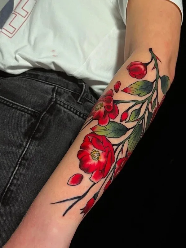 female color neotraditional tatouage sur forearm #95757 | Artiste tatoueur Надя Груздева