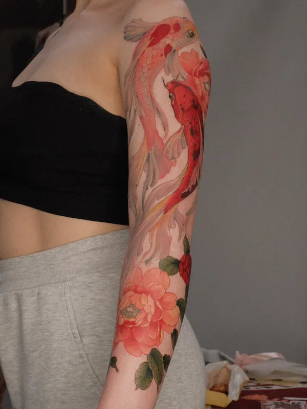 female color japanese татуировка на full sleeve #95796 | Тату мастер Анна Грин 
