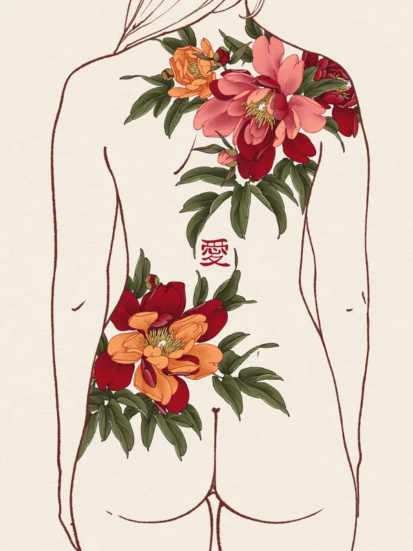 female color illustrative татуировка на back #95800 | Тату мастер Анна Грин 
