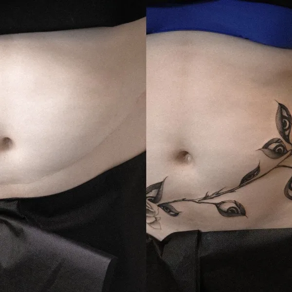 coverup tattoo by Karyna Pulcho in Los Angeles