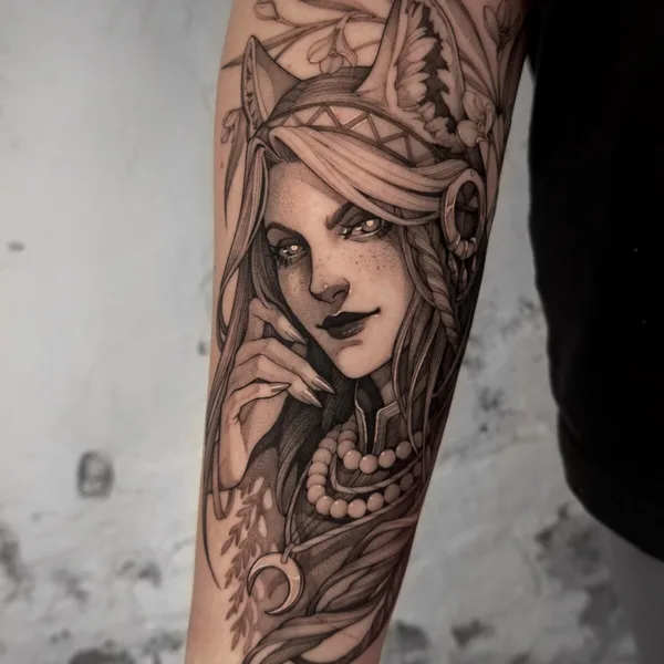 Graphic tattoo by Надежда Нестреляева in Владивосток