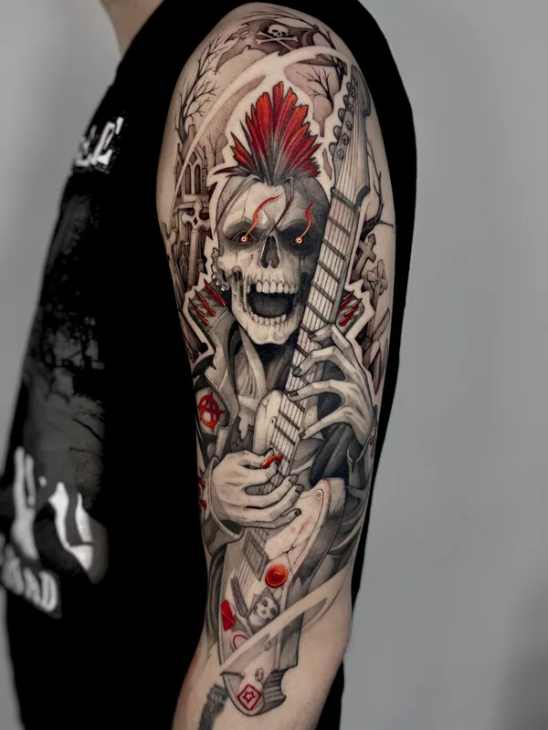 black and grey black and grey tattoo auf upper arm #99579 | Tätowierer Надежда Нестреляева