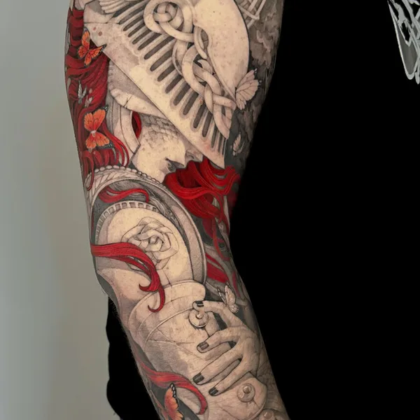 Graphic tattoo by Надежда Нестреляева in Владивосток