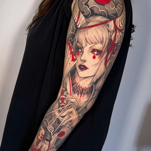 Graphic tattoo by Надежда Нестреляева in Владивосток