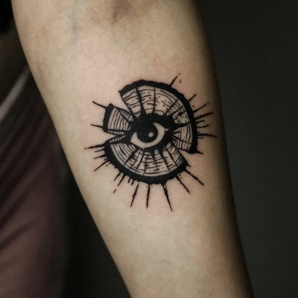 Graphic tattoo by Daria Duck in Tbilisi