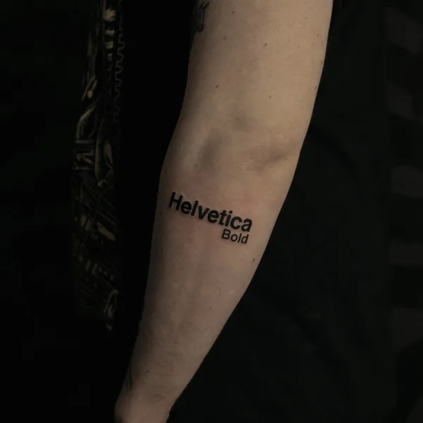 Graphic tattoo by Daria Duck in Tbilisi