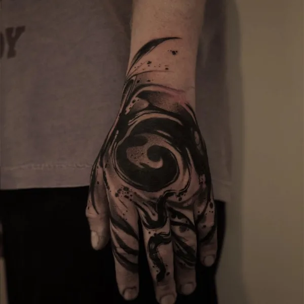 Abstract tattoo by Daria Duck in Tbilisi