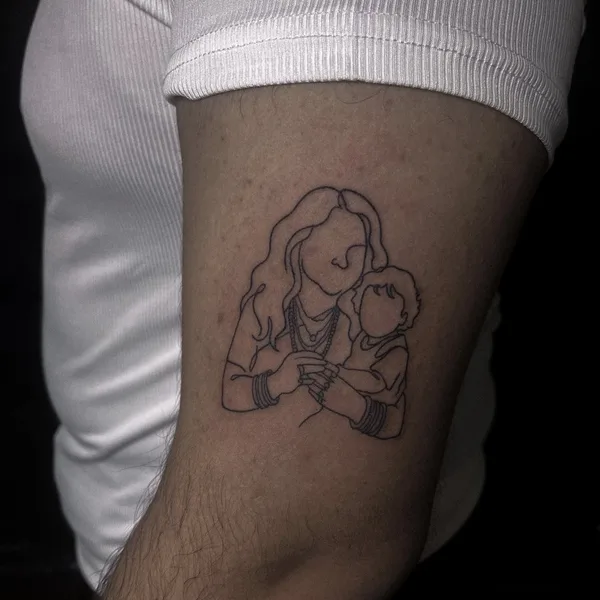 Abstract tattoo by Daria Duck in Tbilisi
