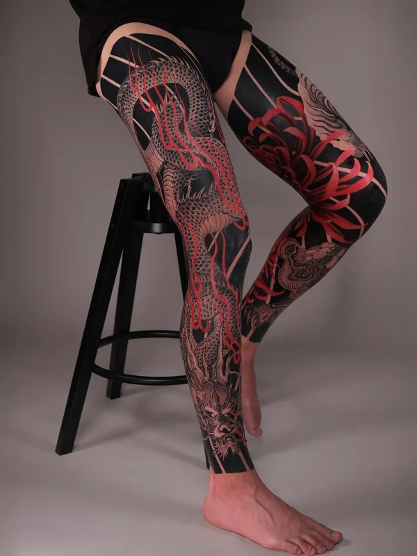 color japanese татуировка на full leg #95995 | Тату мастер Ivan Baiun