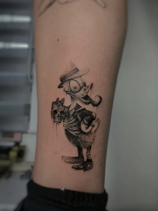 male blackandgrey miniature Tatuagem em shin #96149 | Tatuador Смишко Леонид